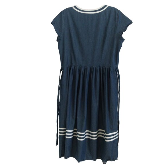 Lanz of Salzburg Bon Voyage Chambray Nautical Sailor Dress Like New Size Large - Picture 8 of 10